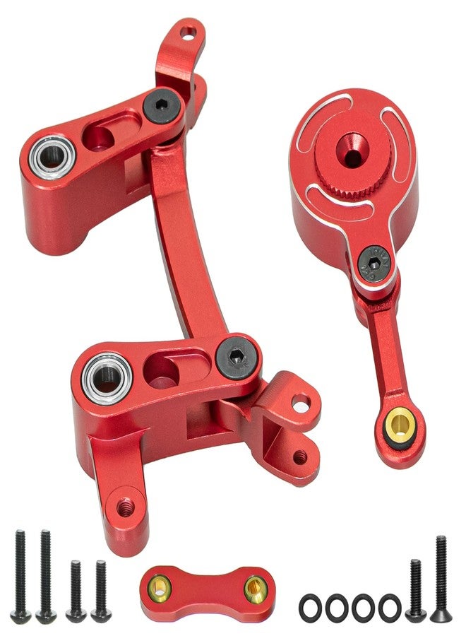 LRFHL Aluminum Steering Bellcrank Drag Link Set with 25T Servo Horn Arm Upgrade Parts for Arrma 1/10 Senton Granite Typhon Big Rock 3S, Mojave Outcast Kraton 4S (Red) - Image 4